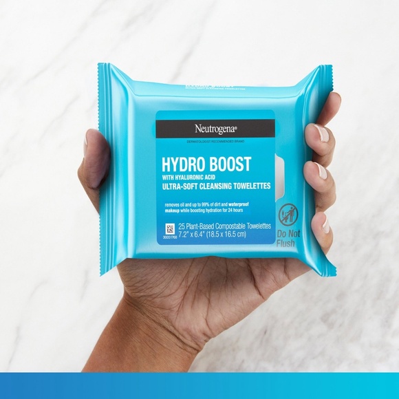 2-Neutrogena Hydro Boost Face Cleansing Makeup Wipes with Hyaluronic Acid - 25ct - Picture 10 of 14